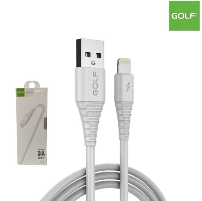 Cable GOLF USB Para iPhone Lightning / 1 MT / 3A / Carga Rápida ( GC-64i )