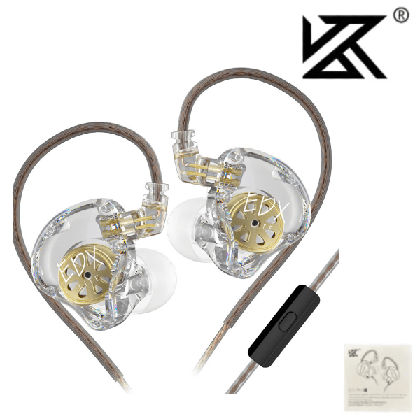 Auriculares KZ EDX LITE Con Micrófono / 3.5MM / TRANSPARENTE