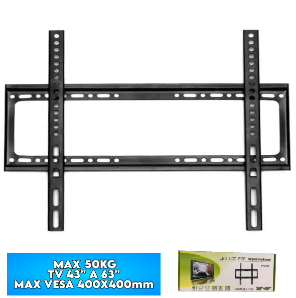 Soporte Para TV De 26″ A 63″ / MAX 50KG / MAX VESA 400X400MM / Fijo / 0.7mm Grosor / HD602B