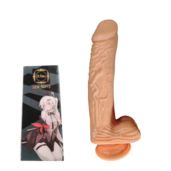 Consolador Dildo Pene Realista Con Escroto Y Ventosa / 22cm x 4.5cm Silicona