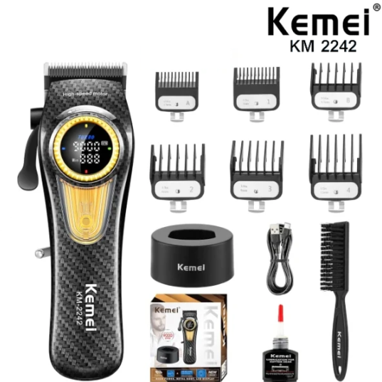 Maquina De Cortar Pelo / Barba Profesional Kemei KM-2242 / 9000 RPM MAX / 10W