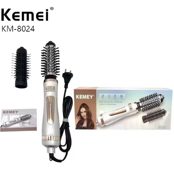 Cepillo Secador de Pelo Giratorio Kemei KM-8024 / 800w