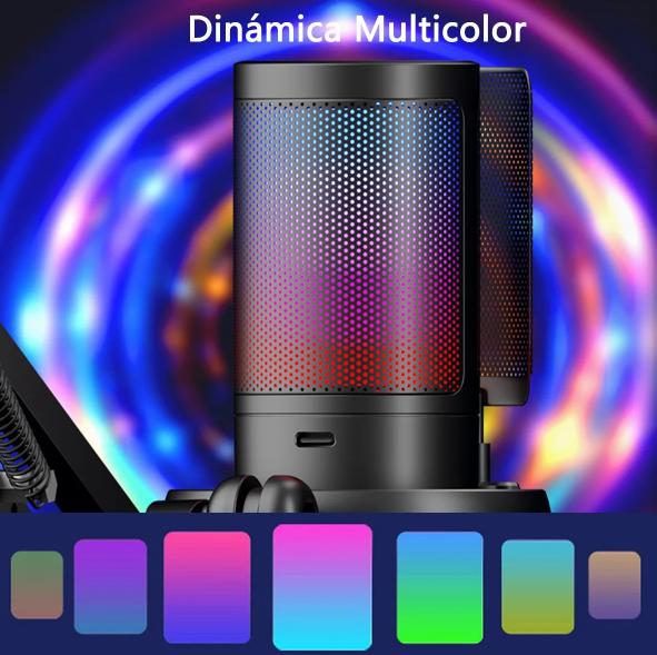 Micrófono Condensador PC / USB / RGB / BRAZO / M6S PLUS