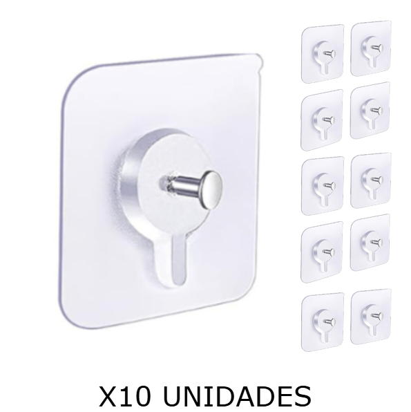 Soporte De Pared Sin Taladrar Tornillo Adhesivo x 10 Unidades