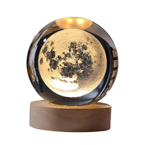 Lampara Veladora Bola Cristal Luz Led 3d USB / 6cm / 12 DISEÑOS / VER FOTOS