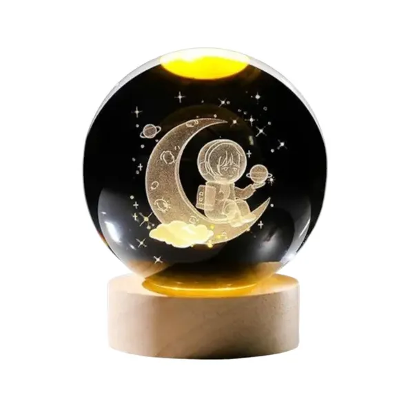 Lampara Veladora Bola Cristal Luz Led 3d USB / 6cm / 12 DISEÑOS / VER FOTOS