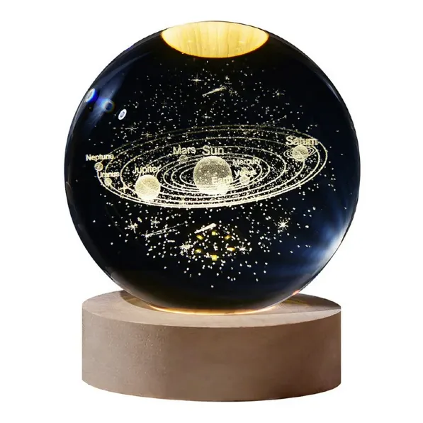 Lampara Veladora Bola Cristal Luz Led 3d USB / 6cm / 12 DISEÑOS / VER FOTOS