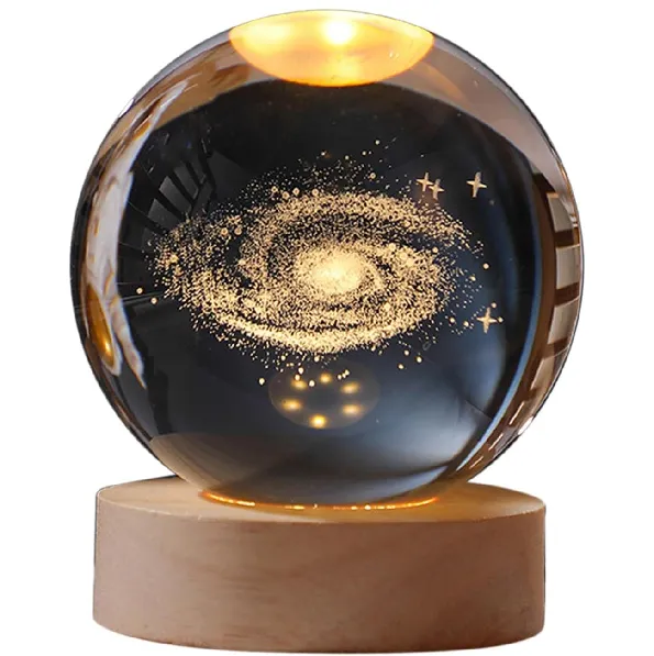 Lampara Veladora Bola Cristal Luz Led 3d USB / 6cm / 12 DISEÑOS / VER FOTOS