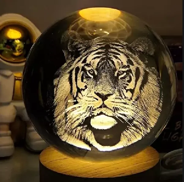 Lampara Veladora Bola Cristal Luz Led 3d USB / 6cm / 12 DISEÑOS / VER FOTOS