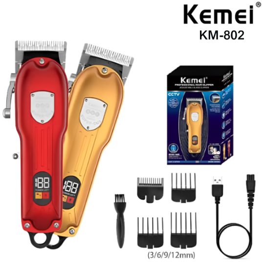 Maquina De Cortar Pelo / Barba Profesional Kemei KM-802 / 10W
