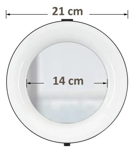 Aro de Luz Led 21cm Espejo Extraible