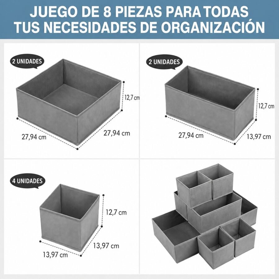 Set 8 Organizadores Para Ropa Interior