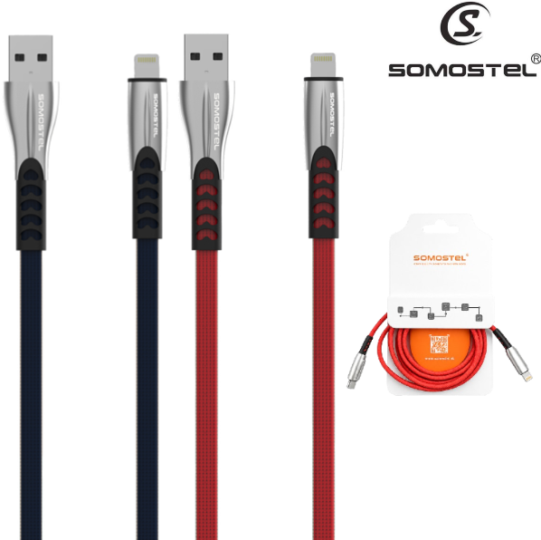 Cable USB A Lightning (Para iPhone) Somostel 1mt SMS-BW02