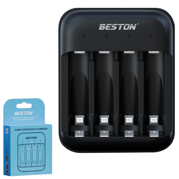 Cargador BESTON USB Para 4 Pilas Lithium 1.5v / AA / AAA / M7032