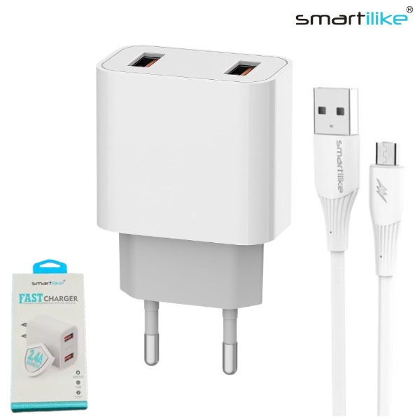 Cargador De Pared Doble USB 2.4A + Cable Micro USB / Smartilike MT-T03