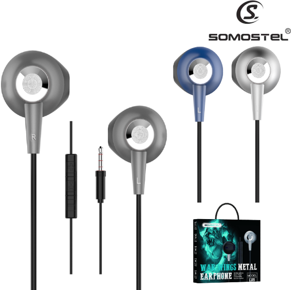 Auriculares Manos Libres 3.5mm Metálicos Somostel SMS-CJ05