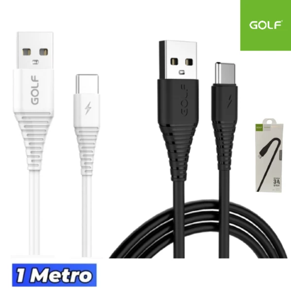 Cable GOLF USB A Tipo-C / 1 MT / 3A / Carga Rápida ( GC-64T )