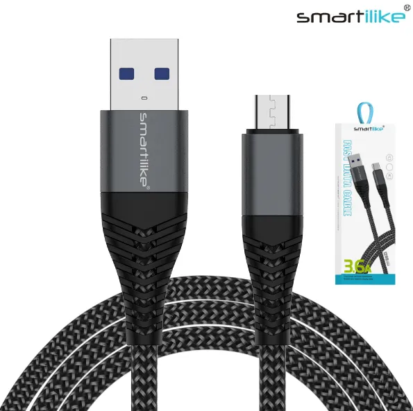 Cable USB A MICRO USB 3.6A 1.2MT / FAST CHARGE QC3.0 / Reforzado / Smartilike MT-XW01
