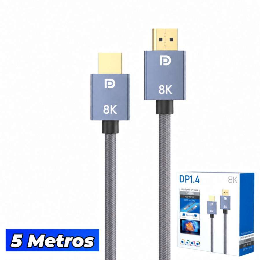 Cable Display Port 1,4 / Macho-Macho / 8K 60HZ / 4K 120HZ / 5 MT / DP