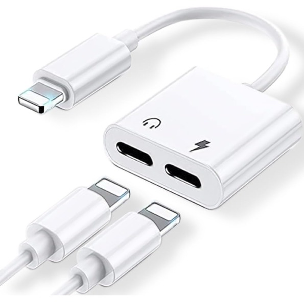 Adaptador Para iPhone Lightning 2 En 1 Audio Y Carga
