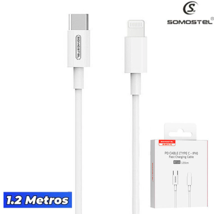 Cable Somostel Tipo-C Para iPhone Lightning PD 18W 1,2 MT (SMS-BT10)
