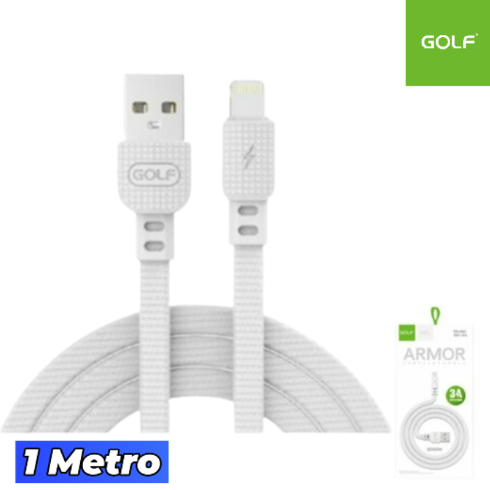 Cable GOLF USB Para iPhone Lightning / 1 MT / 3A / Carga Rápida ( GC-66i )