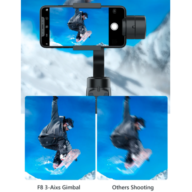 Estabilizador Gimbal Cardán De 3 Ejes Anti-Vibración Plegable / Trípode / Bluetooth / F8
