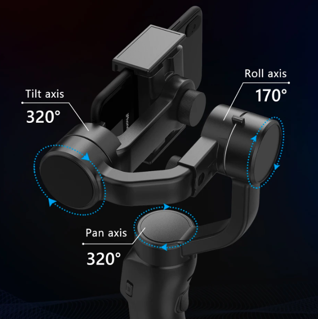 Estabilizador Gimbal Cardán De 3 Ejes Anti-Vibración Plegable / Trípode / Bluetooth / F8