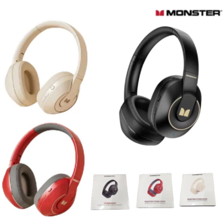 Auriculares Manos Libres Bluetooth 5.3 Monster XKH01 / + 3.5mm / Cancelación De Ruido Activa