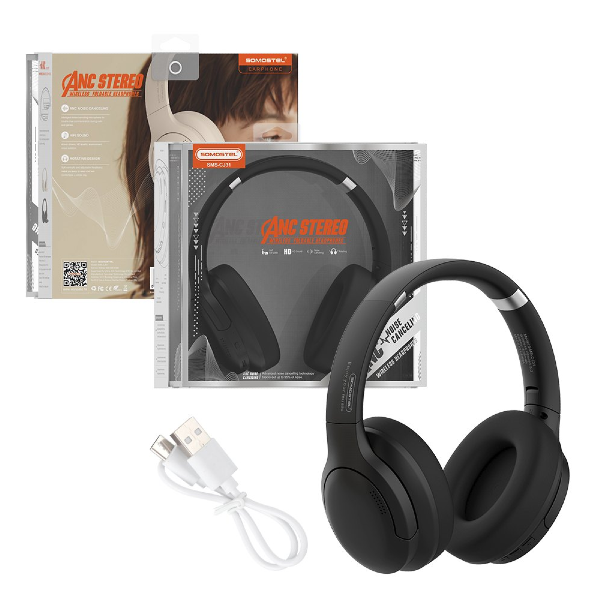 Auriculares Manos Libres Bluetooth 5.3 / AUX 3.5MM / Con Cancelación De Ruido Activa / Somostel SMS-CJ31
