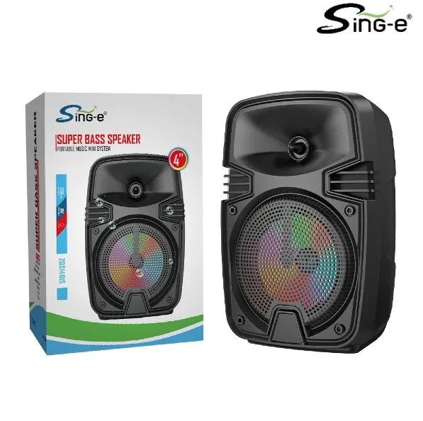 Parlante Bluetooth 4″ / Radio FM / MicroSD / USB / 8W / 1200mah / Sing-e ZQS-1461S