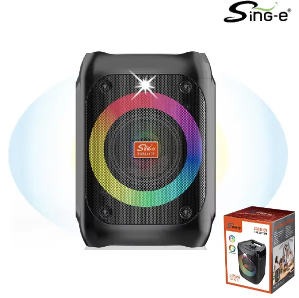 Parlante 4″ Bluetooth / Radio FM / MicroSD / USB / AUX 3.5mm / 8W / 1500mah / Sing-e ZQS-14105