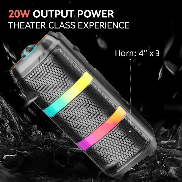 Parlante 4″x3 Bluetooth Con Micrófono / Radio FM / MicroSD / USB / AUX 3.5mm / 20W / 2500mah / Sing-e ZQS-4305XW