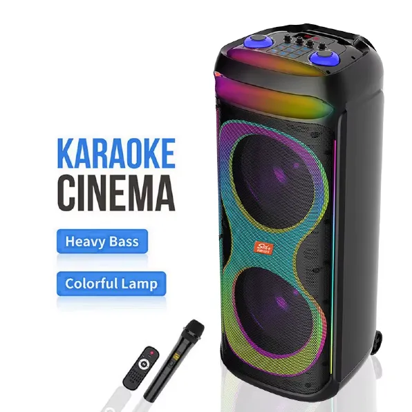 Parlante Bluetooth 12″x2 Con Micrófono Y Control / Con DSP / Radio FM / MicroSD / USB / AUX 3.5mm / 80W / 20000w P.M.P.O / 5000mah / Sing-e ZQS-12215