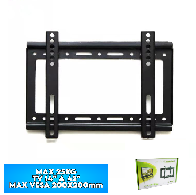 Soporte Para TV De 14″ A 42″ / MAX 25KG / MAX VESA 200X200MM / Fijo / 0.7mm Grosor