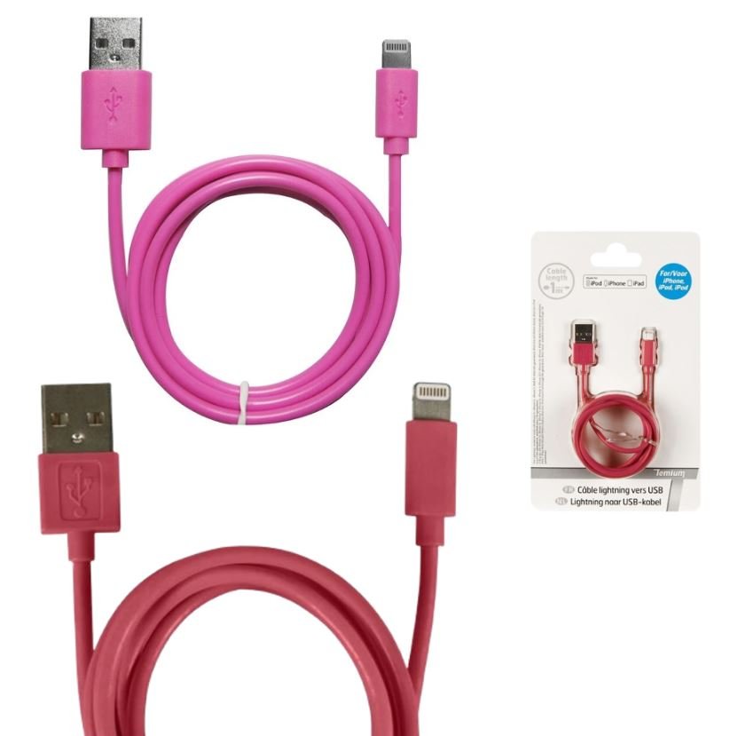 Cable Para iPhone Lightning Certificado Apple 1MT TEMIUM