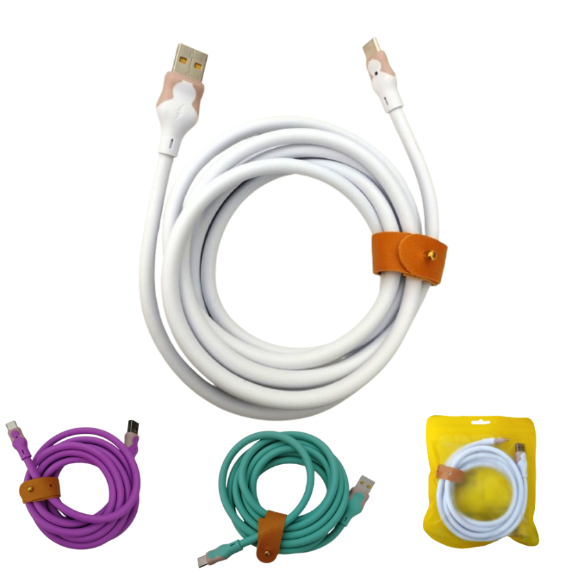 Cable USB A Tipo-C Siliconado 1.5mt 100W FAST CHARGE / EXTRA GRUESO