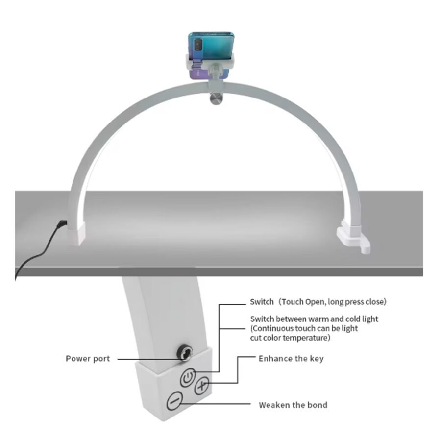 Lampara Media Luna Escritorio Plegable 56cm / 24W / 212 Leds