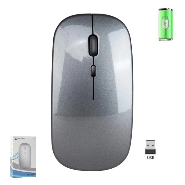 Mouse Óptico Inalámbrico / 2.4 Ghz / Bluetooth / Recargable