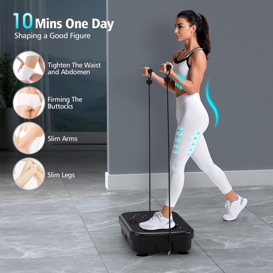 Plataforma Vibratoria Eléctrica Con Bandas Elásticas / Control remoto / 200w