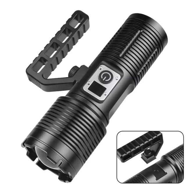 Linterna Led Recargable Con Pantalla Digital 3000LM Con Zoom