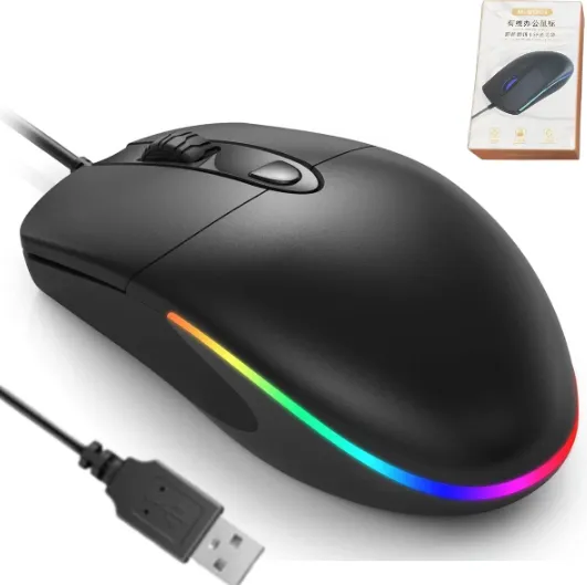 Mouse Óptico Cableado USB Con Luces Led / M-8001 / 1200 DPI