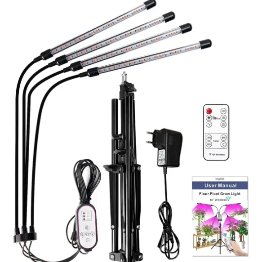 4 Lámparas Flexibles Para Crecimiento De Plantas Flores Con Trípode de 1.6 M / 40w