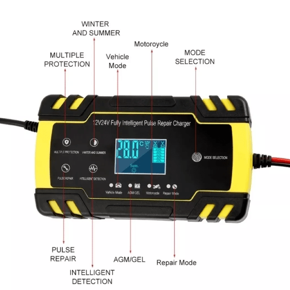 Cargador De Batería FOXSUR / 12V-8A / 24V-4A