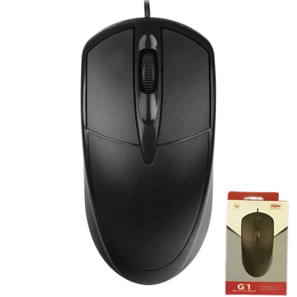 Mouse Óptico Cableado USB G1 / Silencioso / 1.5mt / 1000 – 1200 DPI