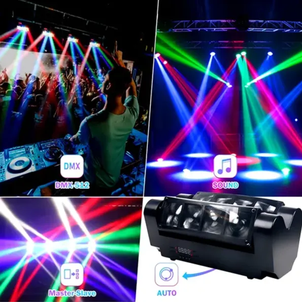 Luz Escenario Led RGBW Cabezal Móvil 220V