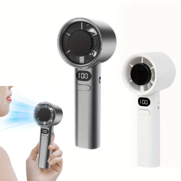 Mini Ventilador Portátil Recargable Con Pantalla