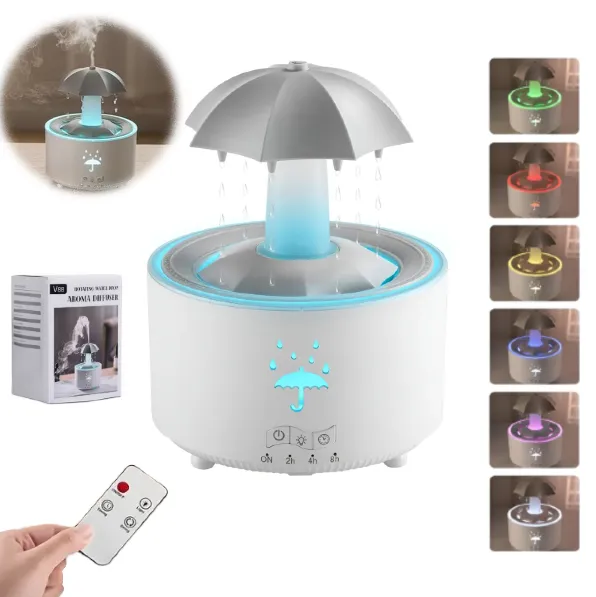 Humidificador Difusor De Aroma 7 Colores Con Diseño De Paraguas / Control Remoto / V88