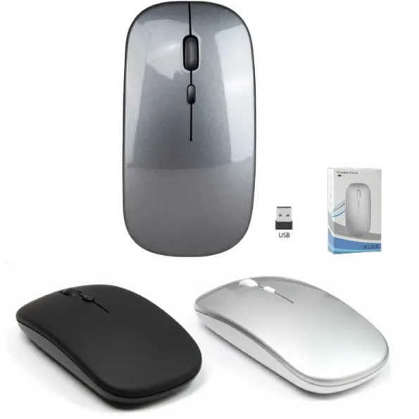 Mouse Óptico Inalámbrico / 2.4 Ghz / 800-1600 DPI /Bluetooth / Recargable