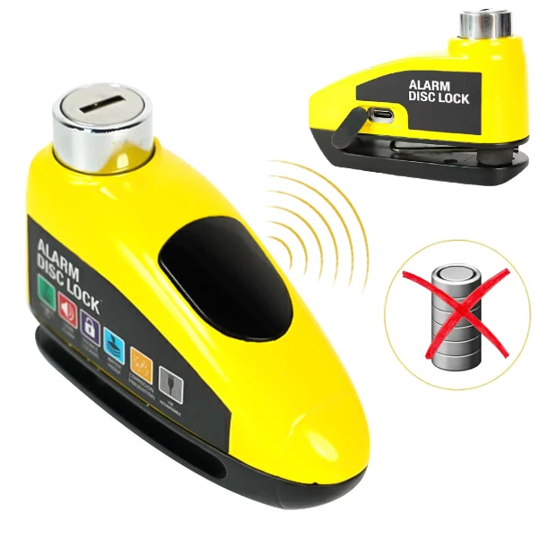 Tranca Candado De Moto Para Freno De Disco Con Alarma Recargable